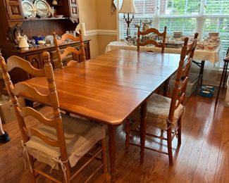 	#16	Antique drop side table with 2 leaves and 4 chairs 66-84x39	 $150.00 				