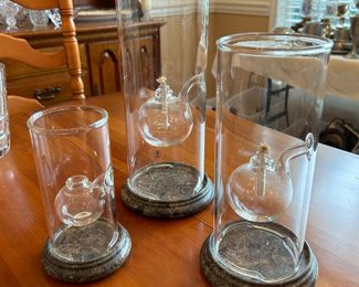 	#18	Wolfard Glass Blowing Company oil lanterns set of 3 12"H-7"H	 $80.00 				
