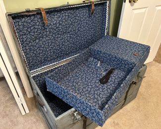 	#29	Vintage blue trunk 36x19x22	 $60.00 				