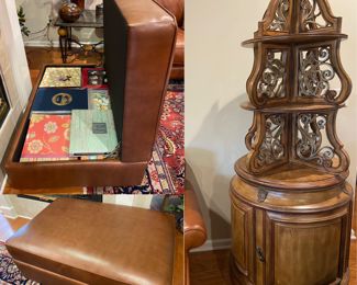 Large Leather Ottoman Storage Box
Round Rotating Shelf Cabinet with Storage 