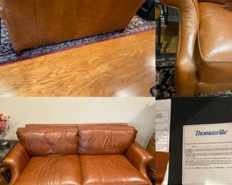 Pair Thomasville Leather Love Seats