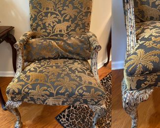 Wesley Hall Furniture Company-Custom Safari Upholstery Arm Chair