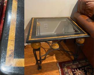 Marble/Iron/Glass side Table 