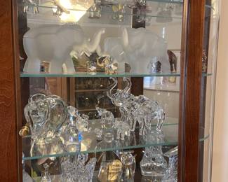 Collection of Glass/Crystal Figurines Elephants, Ect…