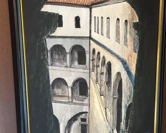 Painting on canvas, signed "Ray" lower right 