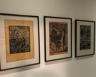 3 Jacob Heller (American) Mexican Blockprints , mid-century, pencil signed and titled 