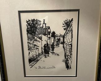 Maurice Utrillo (1883 - 1955) Rue St. Vincent FRANCE 1927 lithograph