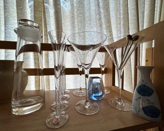 Orrefors 1950's decanter, Nieman marcus, Lenox Tuscany , Ed Nestruk Art Glass