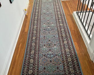 Turkish Millefleur "Hereke Hali"  Wool Pile Cotton, Runner, made in 70's Tree of Life 19'.5" x 3' $1800