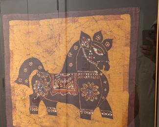 Framed Horse Batik print