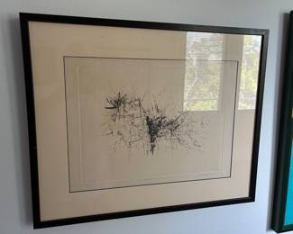 “La Fleche  de Zenón “
Abstract Etching, 
Nomura Hitoshi (Japanese b.1945)