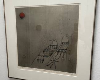 “Morning Moon 35” original woodblock print by Amano Kunihiro, 41 of an edition of 90.