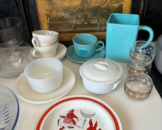 Old UT lacquer tray and other mid century table top