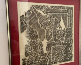 Temple rubbing, beautifully framed