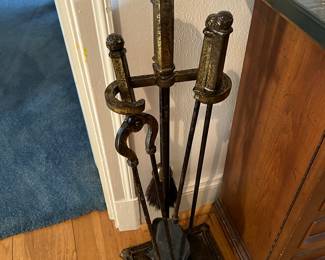 1920's Bradley Hubbard Fireplace tool set. 