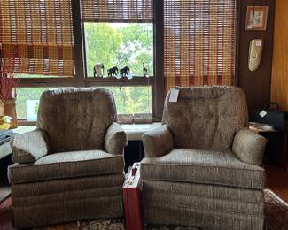 Pair of vintage swivel rockers