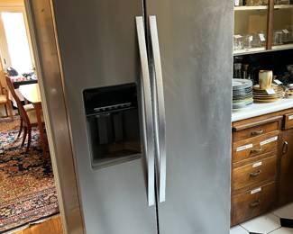 Whirlpool Side by Side Stainless with Ice Maker $500 Buyer please P/U after the sale, come with muscle and muscle (appliance dollies are great too!)