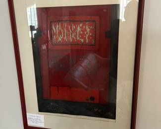 “Emotional space” Japanese woodblock print it in color 1976 Hiroyuki Tajima pencil titled signed and dated by artist 1976