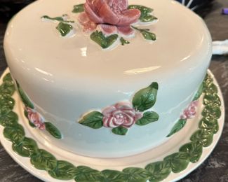 Franciscan Desert Rose Covered Cake Plate