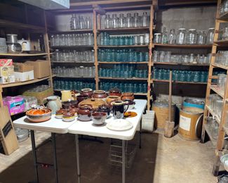 VINTAGE BLUE CANNING JARS