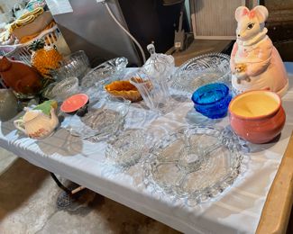 GLASSWARE, COOKIE JARS AND MORE