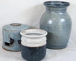 Studio Pottery Ceramic Pastel Blue NC Stoneware