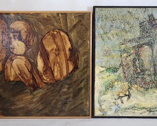 David Anderson Signed Abstract Oil Paintings