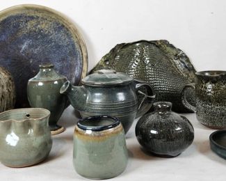 Ocean Gray & Blue Studio Pottery - Some Signed