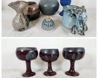 Studio Pottery Goblets Figural Vases Mugs