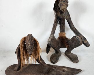 Indonesian Folk Art Hand Carved Figural Sculptures