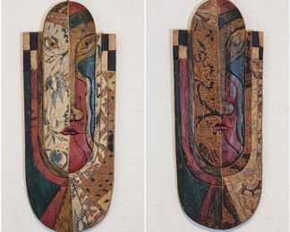 Balinese Folk Art Batik Hanging Wall Masks