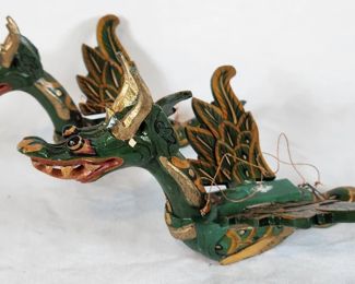 Neat Hand Carved and Painted Wooden Dragons