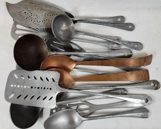 Vintage Aluminum and Copper Kitchen Utensils