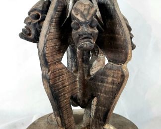 Indonesian Wooden Carved Figural Side Table