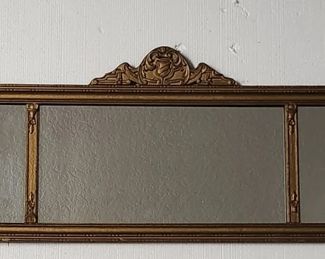 Vintage 1920's Art Nouveau 3 Panel Mantel Mirror