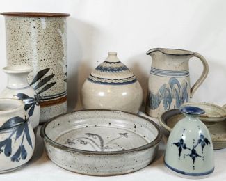 Blue & White Studio Pottery Vases Emerson Creek