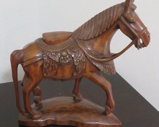Carved wooden horse