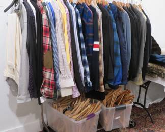Men's clothing, wooden hangers