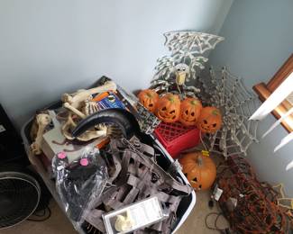 Bins full of Halloween decorations many more not pictured 