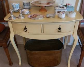 Copper pot and cute vanity desk