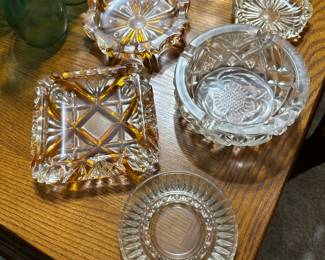 Vintage glass ashtrays