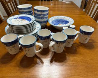 Montgomery Ward set of Snowman dishes
