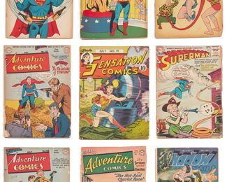 14
A Group Of Golden Age DC Superman And Sensation Comics
Comprising Superman #47, #50, #96, Adventure Comics #130, #137, #177, Plastic Man #3, #15, Sensation Comics #19, and Shadow Comics (Vol. 4) #4

10 pieces
Estimate: $800 - $1,000