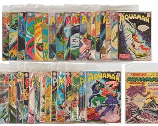 17
A Group Of Silver Age DC Aquaman Comics
Comprising #4, #7, #8, #11 (first Mera), #13, #16, #19, #24, #28, #30, #35 (first Black Manta), #36, #37, #38, #39, #40, #41, #42, #43, #44, #45, #46, #47, #48, #49, #50, #51, #52, #53, #54, #55, #56, #63; Showcase #30

34 pieces
Estimate: $300 - $500