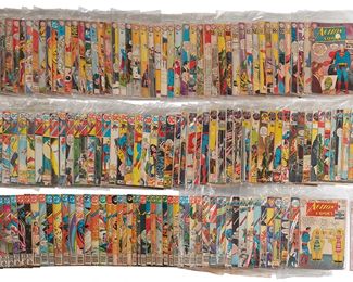 37
A Group Of Silver Bronze Age DC Action Comics
Comprising issues #224, #239, #241, #249, #255, #250, #259, #274, #281, #282, #283, #284, #287, #288, #289, #290, #291, #292, #293 (Vol. 1, first Comet), #295, #297, #300, #304, #305, #309, #310, #315, #316, #318, #319, #322, #324 (Vol. 1), #327, #329, #330, #331, #333, #334 (Vol. 1), #336 (Vol. 1), #340, #341, #344, #347, #348, #353, #354, #360 (Vol. 1), #361, #362, #363, #364, #365, #366 (Vol. 1), #367, #368, #369, #370, #371, #372, #373 (Vol. 1), #374, #375, #377, #378, #383, #384, #385, #386, #387, #388, #389, #390, #391, #392, #393, #394, #395, #396, #397, #398, #399, #400, #401, #402, #403, #404, #405, #406, #407, #408, #409, #410, #411, #412, #413, #414, #415, #416, #417, #418, #419, #420, #421, #422, #423, #424, #425, #426, #427, #428, #429, #430, #431, #432, #433, #434, #435, #436, #437, #438, #439, #440, #441, #442, #443, #444, #445, #446, #447, #448, #449, #450, #451, #454, #455, #457, #460, #462, #463, #466, #468, #469, #470,