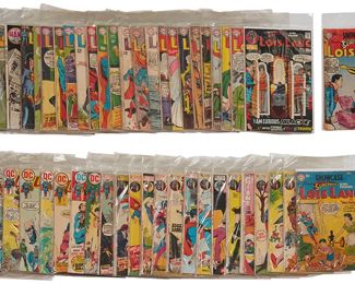 53
A Group Of DC Superman's Girlfriend Lois Lane And Showcase Comics
Comprising issues Superman's Girlfriend Lois Lane #7, #47, #58, #65, #66, #67, #68, #69, #76, #78, #80, #85, #86, #90, #92, #95, #96, #98, #100, #103, #104, #105, #106, #107, #108, #109, #110, #111, #112, #113, #114, #115, #116, #117, #118, #119, #120, #121, #122, #123, #124, #125, #126, #127, #128, #129, #133, #136, Annual #2, #14; Showcase #9, and #10 1st and 2nd appearances of Lois Lane

52 pieces
Estimate: $700 - $900
