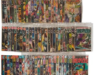 57
A Group Of DC Tales Of The Unexpected And The Unexpected Comics
Comprising Tales of the Unexpected #13, #27, #38, #51, #55, #57, #70, #74, #75, #79, #80, #88, #98, #102, #103; The Unexpected #105, #107, #108, #109, #110, #111, #112, #113, #114, #115, #116, #117, #118, #119, #120, #121, #122, #123, #124, #125, #126, #127, #128, #129, #130, #131, #132, #133, #134, #135, #136, #137, #138, #139, #140, #141, #142, #143, #144, #145, #146, #147, #148, #149, #150, #151, #152, #153, #156, #157, #158, #159, #160, #161, #164, #169, #173, #177, #178, #184, #186, #187, #189, #191, #194, and #195

81 pieces
Estimate: $200 - $400