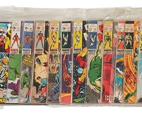 97
A Group Of Silver Age Marvel Captain Marvel Comics
Comprising issues: #1, #2, #5, #6, #7, #8, #9, #10, #11, #12, #13, #14, #15, #16, #17, #20, #21, #23, #27, #30, #32, #36, #37, #39, #41, #46, and #47

27 pieces
Estimate: $200 - $400
