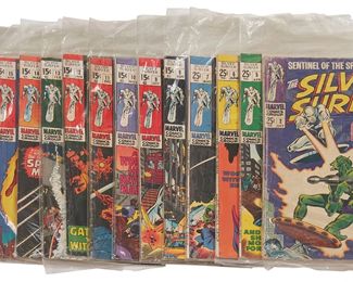 99
A Group Of Silver Age Marvel Silver Surfer Comics
Comprising #2, #5, #6, #7, #8, #9, #10, #11, #12, #13, #14, #15, #16, #17, and #18

15 pieces
Estimate: $200 - $400