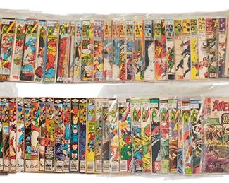 104
A Group Of Silver Bronze Age Marvel Avengers Comics
Comprising issues Vol. 1: #6, #13, #14 (first Collector), #28, #41, #50, #52, #53, #57(1st Vision), #58, #60, #61, #64, #78, #79, #80, #82, #88, #89, #90, #91, #92, #93, #94, #95, #96, #97, #98, #99, #100, #102, #104, #105, #108, #110, #111, #112, #116, #118, #120, #121, #128, #130, #140, #141, #143, #161, #162, #164, #167, #178, #185, #186, #187, #188, #191, #197, #198, #199, #200, #204, #208, #209, #212, #219, Special #2, Special #3, Special #4, Special #5, Annual #7, and Annual #9

71 pieces
Estimate: $800 - $1,000